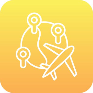 uçuş simgesi soyut bir grupta izole edildi