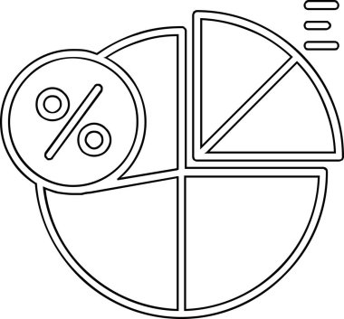 Pasta çizelgesi simgesi, vektör illüstrasyonu beyaz arkaplanda izole edildi