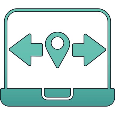 konum haritası pin simgesi doldurulmuş dış hat biçimi