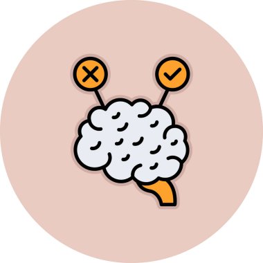 beyin ikonu vektör illüstrasyonu