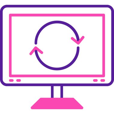 Monitör. Web simgesi vektör illüstrasyonu