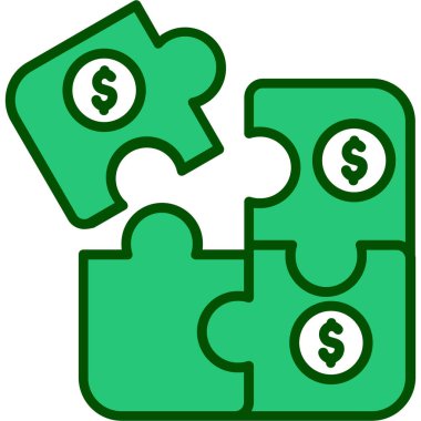 Dolar dolar dolar simgesi doldurulmuş dış hat biçiminde