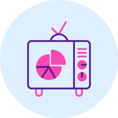 Televizyon. Web simgesi basit tasarım