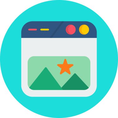 Web simgesi, düz tasarımın vektör illüstrasyonu