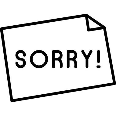 Üzgünüm işaret simgesi, vektör illüstrasyonu