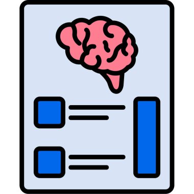 Beyin. Web simgesi basit illüstrasyon