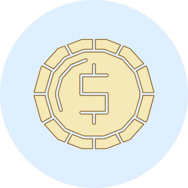 Sikke vektör simgesi modern basit illüstrasyon