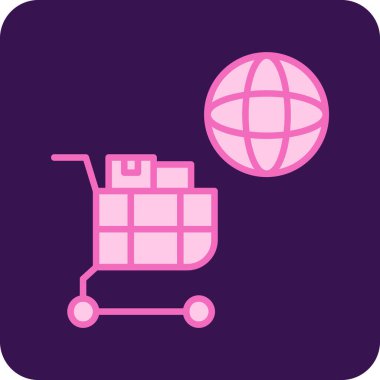 Alışveriş arabası. Basit resimleme