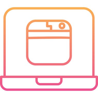 dizüstü bilgisayar simgesi, basit çizim tasarımı