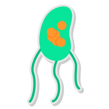 Şirin bir bakterinin düz tasarım biçimi