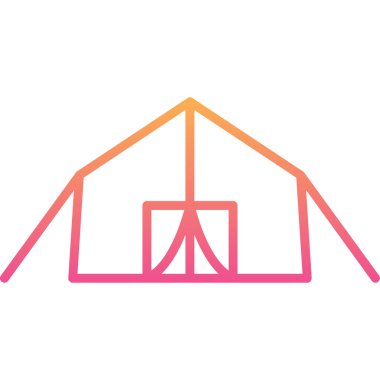 Bir çadır simgesinin vektör illüstrasyonu