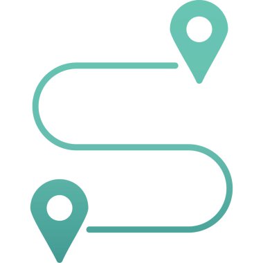 Harita işaretleyici vektör simgesi. biçim düz simge sembolü, eko yeşil renk, yuvarlak açılar, beyaz arkaplan