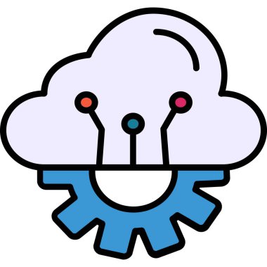 Bulut hesaplama teknolojisi simgesi - taslak biçimi