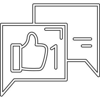 Konuşma balonu simgesi, özet biçimi ile başparmağınızı kaldırın