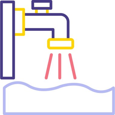 Su ve musluğun vektör çizimi