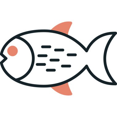 balık simgesi vektör illüstrasyonu