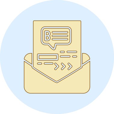 Modern b 'nin vektör illüstrasyonunda ileti simgesi yok