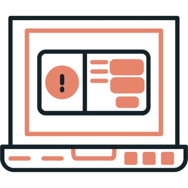 Uyarı hata simgesine sahip dizüstü bilgisayar