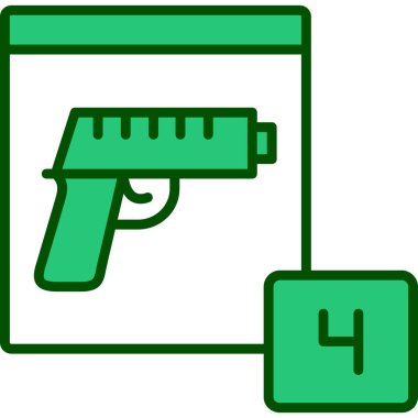 tabanca tabancası simgesi taslak biçiminde