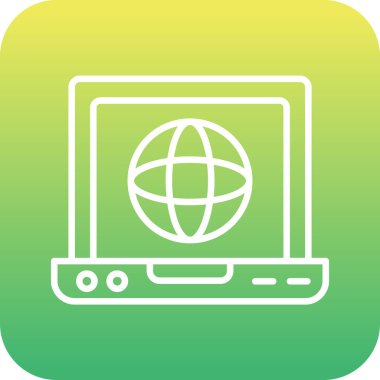 Eşsiz Laptop Vektör Satır Simgesi