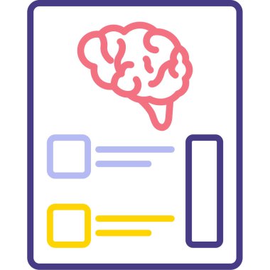 Beyin. Web simgesi basit illüstrasyon