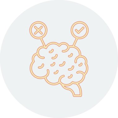 beyin ikonu vektör illüstrasyonu