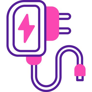 Elektrik ikonu yükleniyor. Web için elektrik dolgu vektör simgesinin özet çizimi