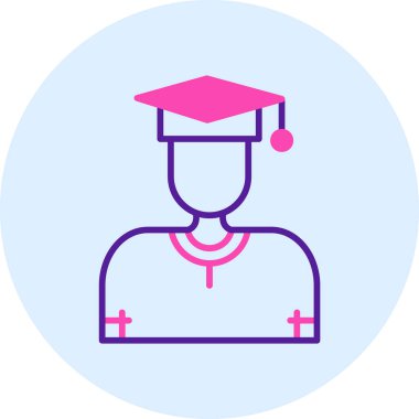 öğrenci web simgesi, vektör illüstrasyonu