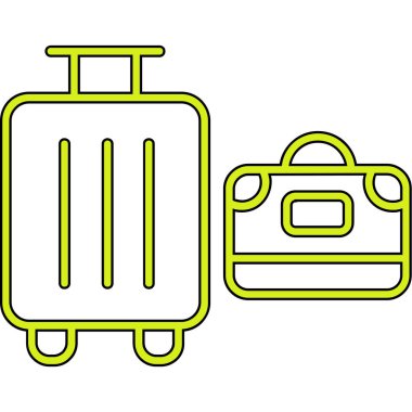 bavul ikonu vektör illüstrasyonu