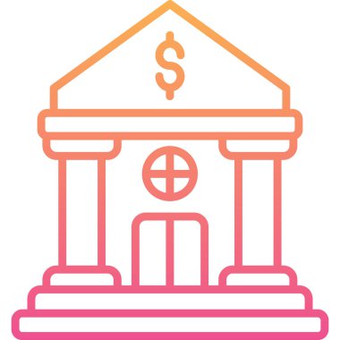 Banka. Web simgesi basit illüstrasyon