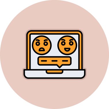 görüntülü sohbet simgesi renk illüstrasyonu