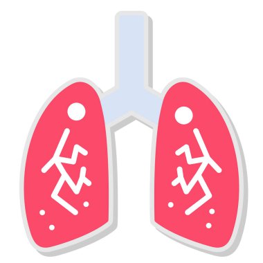 Akciğer vektör simgesi. beyaz arka planda izole edilmiş karikatür illüstrasyon logosu.