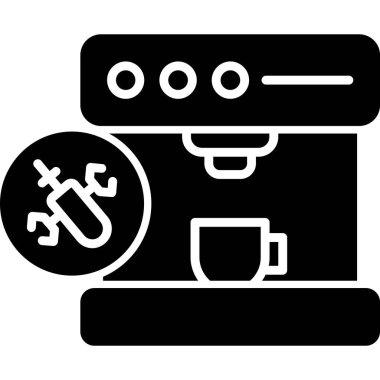 Kahve makinesi simgesi, vektör illüstrasyonu