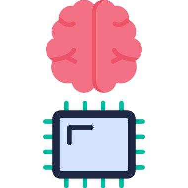 Devre kartı ve beyin vektör çizim tasarımı olan beyin