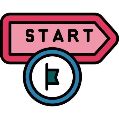 Başla. Web simgesi basit illüstrasyon