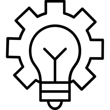 dişli fikir ışık simgesi