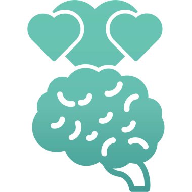 Beyin simgesi, vektör illüstrasyonu