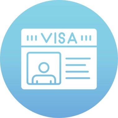 Vize kartı vektör düz simgesi