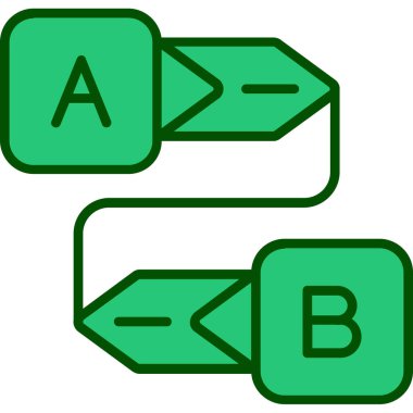 iki ok ve yeşil simge.