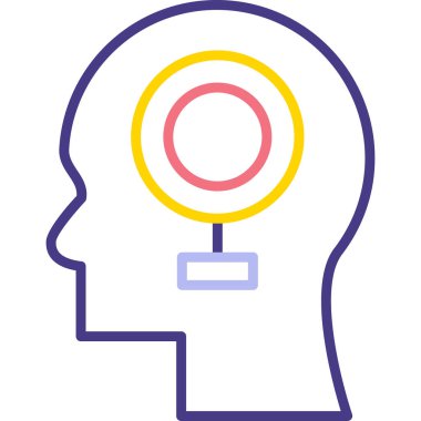 Beyin. Web simgesi basit illüstrasyon