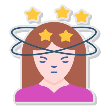 avatar kız başlık simgesi doldurulmuş dış hat biçimi