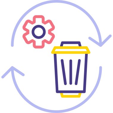 Geri dönüşüm kutusu. Basit illüstrasyon