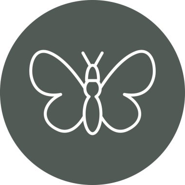 güzel kelebek vektör çizgisi simgesi