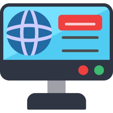 - İnternet. Web simgesi basit illüstrasyon