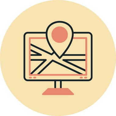 Gri arkaplanda izole edilmiş modayı gösteren harita konumu simgesi