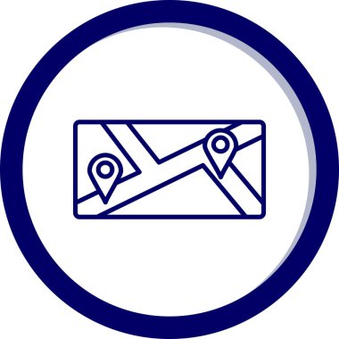 Bir harita simgesinin vektör illüstrasyonu