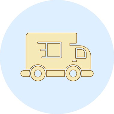 Van yassı ikon vektör çizimi