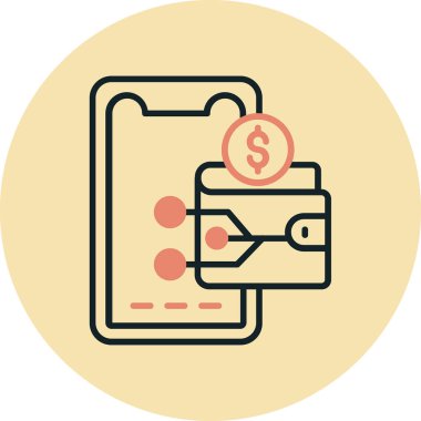 Dolar. Web simgesi basit illüstrasyon