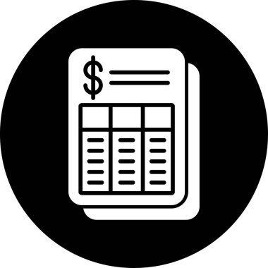 Bir fatura simgesinin vektör illüstrasyonu