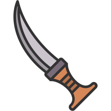 Bıçak ikonu. düz renk illüstrasyonu